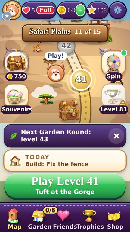 The road of levels through the Safari Plains world